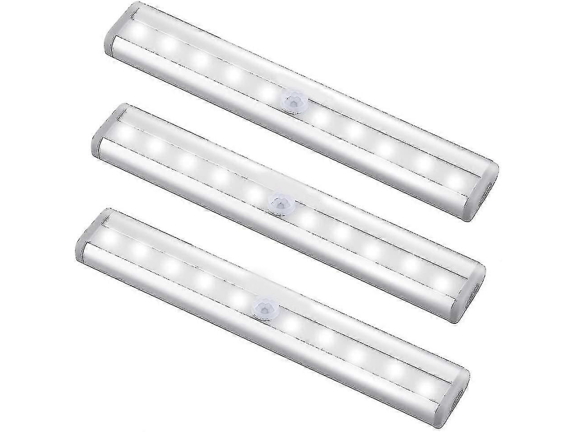Lâmpada Led, 3 Unidades, 10 Díodos, Recarregável, Sensor De Movimento, Fixação Magnética, Para Uso Residencial, Comercial E Manutenção Elétrica