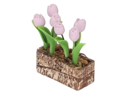 Mali tulipa Artificial 1:12 Miniatura para Casa de Boneca Decoração Jardim Rosa