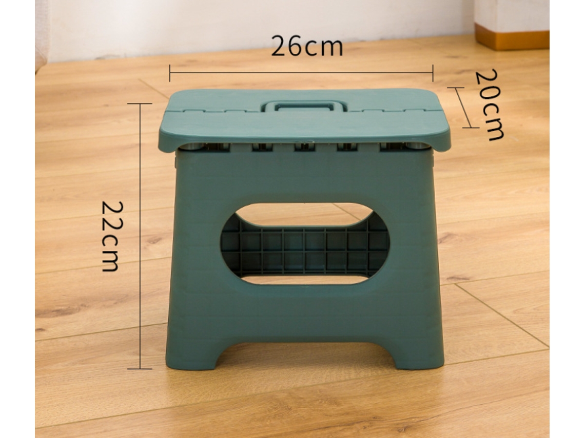 Banqueta Dobrável Portátil, Plástico, Cor Verde AQUAFORGE