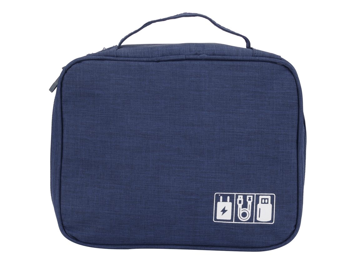 Bolsa organizadora para acessórios eletrônicos com compartimentos versáteis azul marinho S/MARCA
