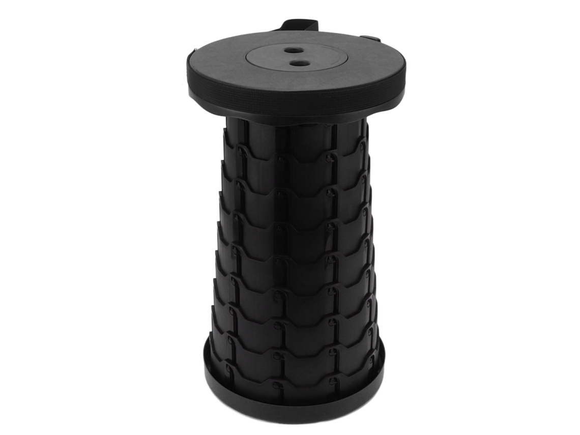 Banco Telescópico De Plástico Abs Pp Resistente Portátil Para Pesca Camping Viagem Preto Cinza