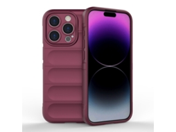 Capa Halinuia Para Iphone 15 Pro Magic Shield Tpu Vermelho Vinho (proteção Integral, Interior Em Flanela)