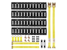 Kit De 4 Trilhos De Fixação E Track De 0,6 M Com 20 Acessórios, Cor Preta Vevor
