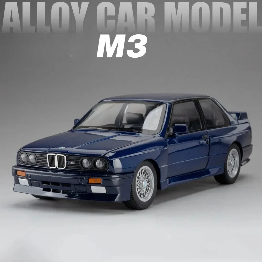 (m3 Azul) Miniatura De Carro Em Liga Metálica Na Escala 1:24, Com Portas Que Abrem, Luzes E Efeitos Sonoros Inclusos.