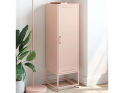 Vidaxl Aparador Alto 36x39x123 Cm Aço Rosa