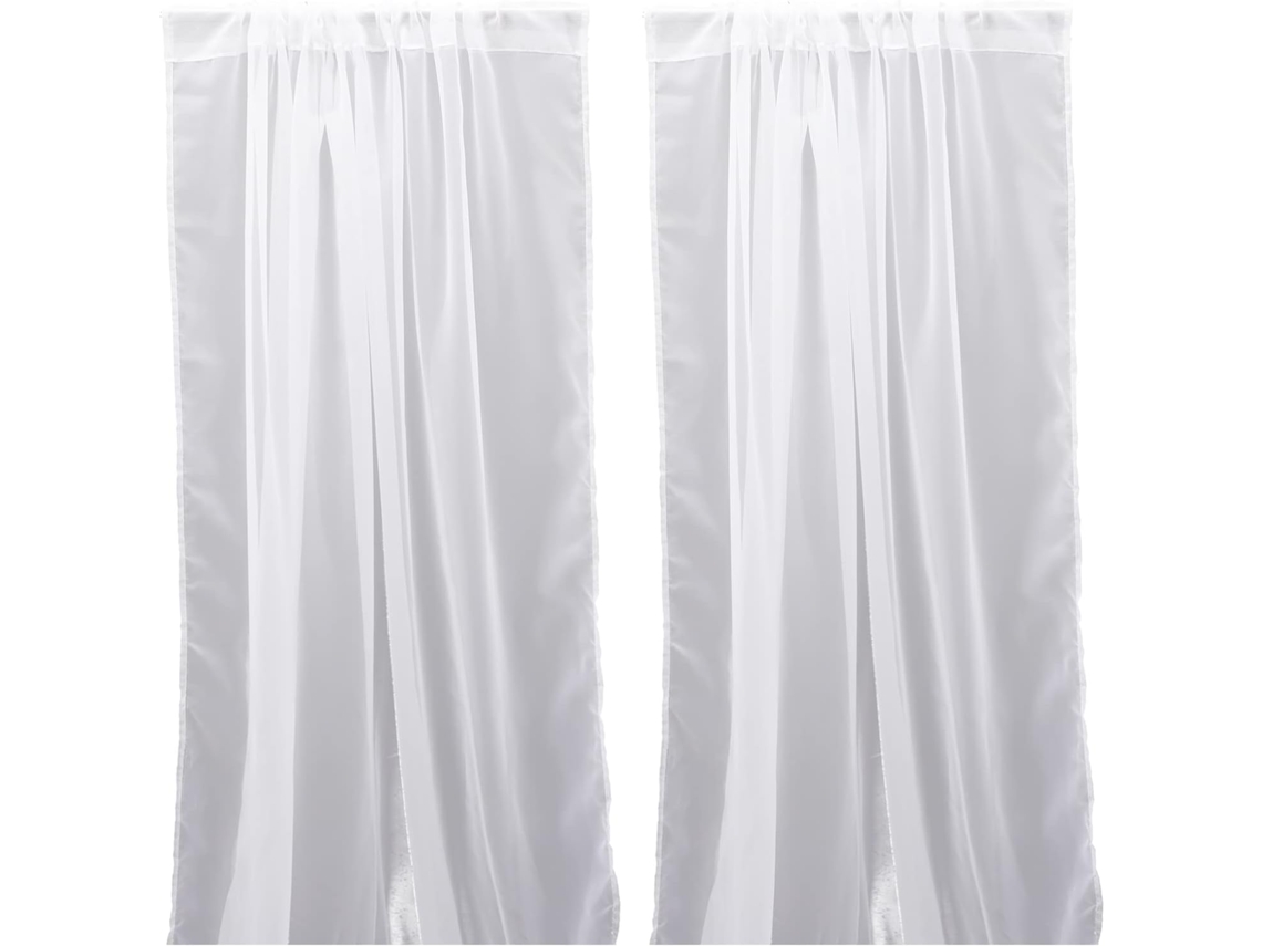 Cortinas Brancas Semitransparentes De 2 Peças Para Janelas Acessório Decorativo Elegante Para Quar Gokoco