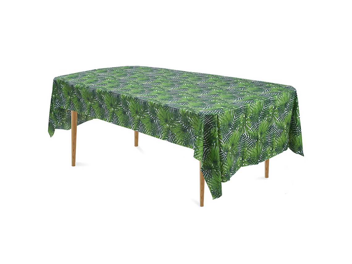 3 Peças Toalha de Mesa Animal Safari Tigre Zebra Estampa Girafa Capa de Mesa Artigos de Festa Folha Verde