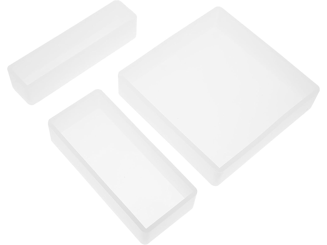 3 Peças Moule Retangular Em Silicone, Reutilizável, Lisse