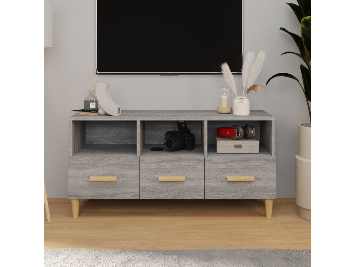 Vidaxl Móvel De Tv 102x36x50 Cm Derivados De Madeira Cinzento Sonoma