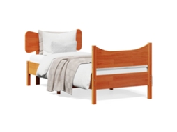 Cama Sem Colchão 100x200 Cm Pinho Maciço Castanho mel MAISON EXCLUSIVE