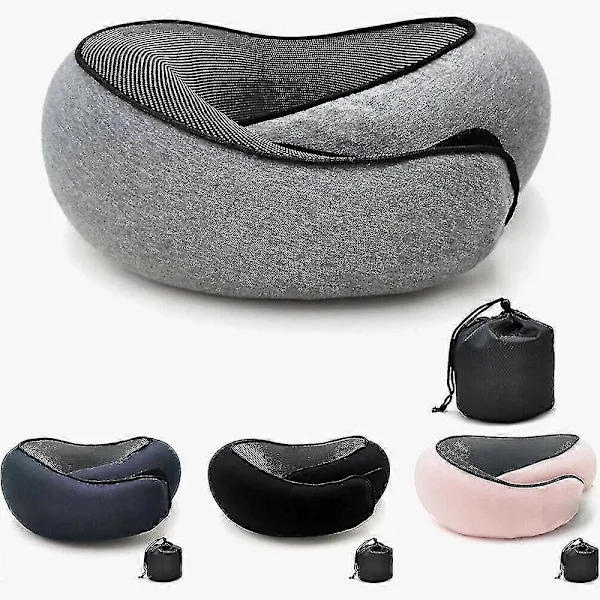 Travesseiro De Viagem Para Pescoço Em Formato U, Com Espuma Viscoelástica, Massagem Cervical, Ideal Viagens Avião E Cuidar Da Saúd Aquaforge