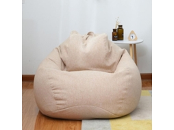 Funda de Sofá de Bean Bag Extra Grande Sem Relleno Tela Algodão e Lino para Interior S/MARCA