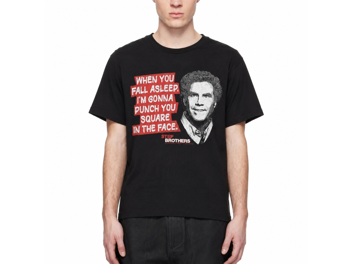 Rockinstone Step Brothers Movie Square In The Face Black Adult T-shirt Size:m