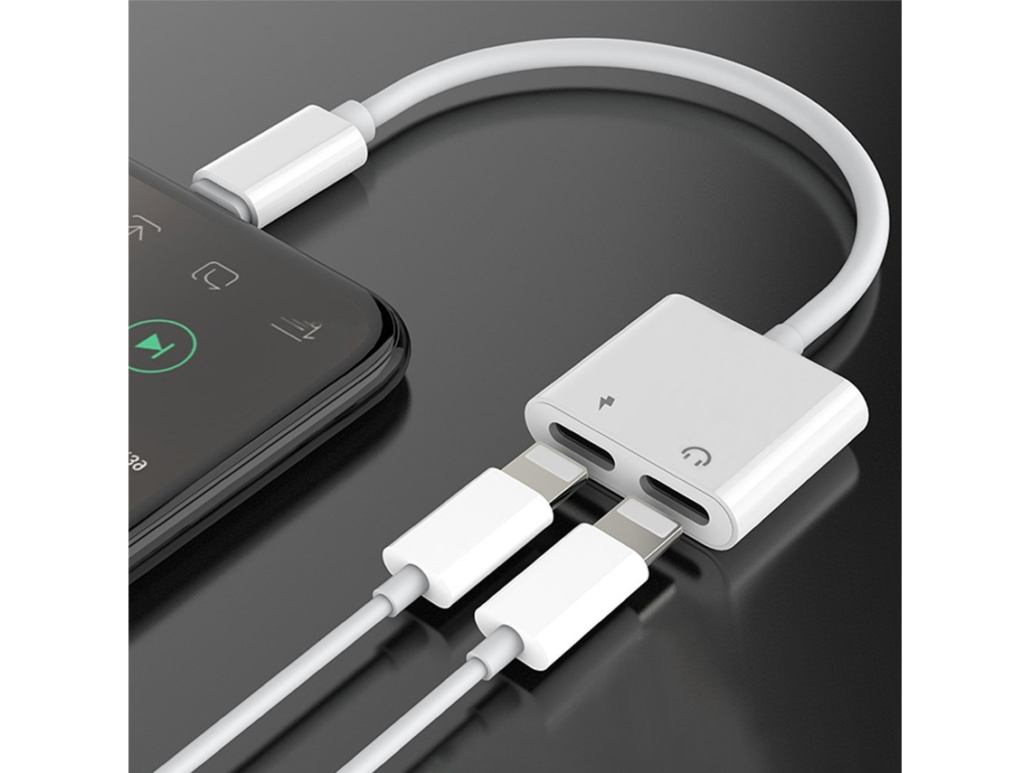 Cabo de Áudio e Carregamento 2 em 1 para iOS com produto Tomtop EOOCOO