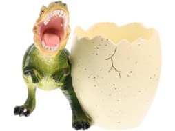 Organizador de Lápis em Formato Ovo, Suporte de Resina Resistente com Design de Dinossauro para Armazenamento na Mesa