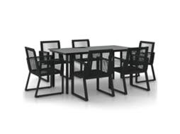 Garden Dining Set, Garden Dining Sets Vidaxl Preto Aço (160 Cm Table Length)