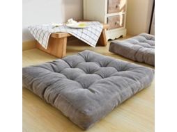 2026 almohada de Suelo Cuadrada de Corduroy Acolchada, Cojín para Yoga, Meditación, Salón, Balcón, 22x22 Pulgadas, Gris