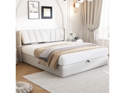 Cama Poltrona Led Binaural 140x200cm Usb Apoio Cabeça Ajustável Branco