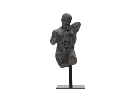 Estatueta Masculina Busto Escultura Em Resina Preta Ercole Mauro Ferretti