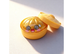 Squishy Pão Transparente com Detalhes Dourados, Antiaderente e Fácil de Transportar LAXISCREED