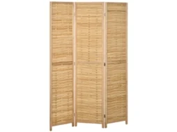 Biombo Divisória 3 Painéis Bambu 120x170cm Natural VELTRIX
