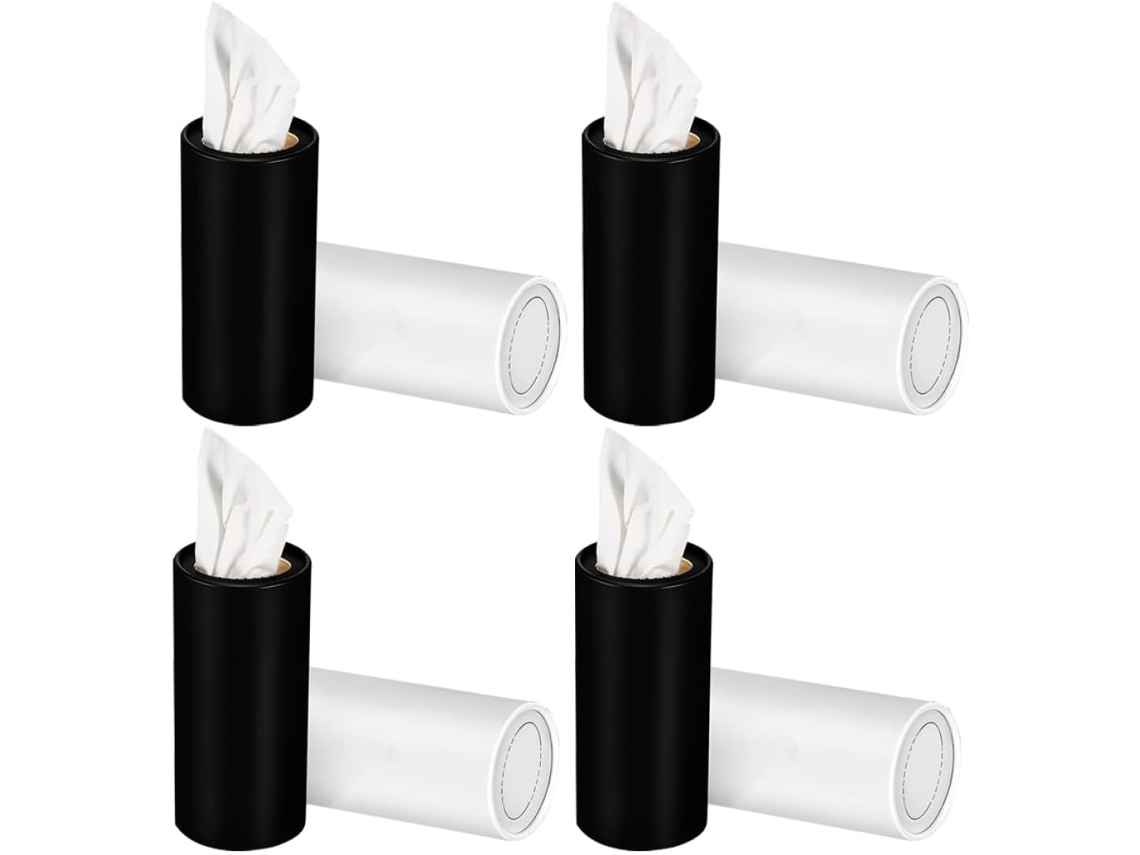 Porta-lenços Cilíndrico Para Carro Em Papel Natural, Pacote Com 8 Unidades, Densidade