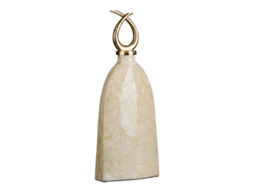 Vaso 24 x 13 x 64 cm Cristal Dourado Metal Branco