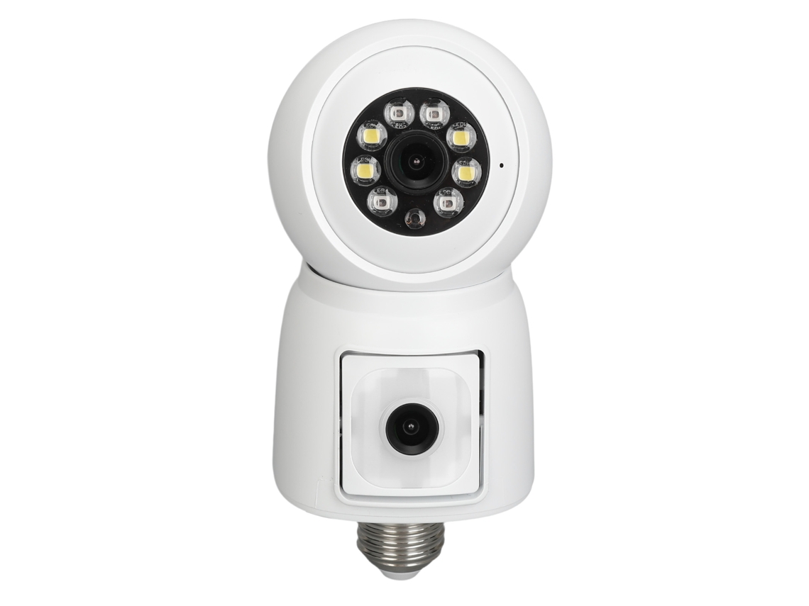 Câmera Lâmpada Exterior Ip63 Impermeável 3mp 2k Wifi Inteligente Com Alarme De Movimento E Visão Noturna Em Cor