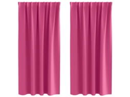 Conjunto 2 Cortinas Opacas Vidaxl Rosa Poliéster (175 X 140 Cm)