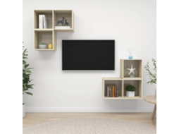 Vidaxl 4 Pcs Conjunto Móveis De Tv Derivados Madeira Carvalho Sonoma