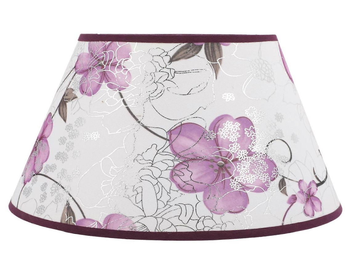 Lurelia Abajur De Tecido Moderno Floral, Para Candeeiro De Mesa E Chão, Soquete E27, Roxo, 28x28x20 Cm