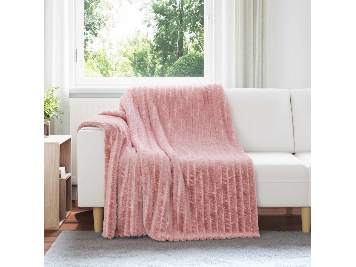 Vidaxl Cobertor Rosa 200 X 150 Cm Lã