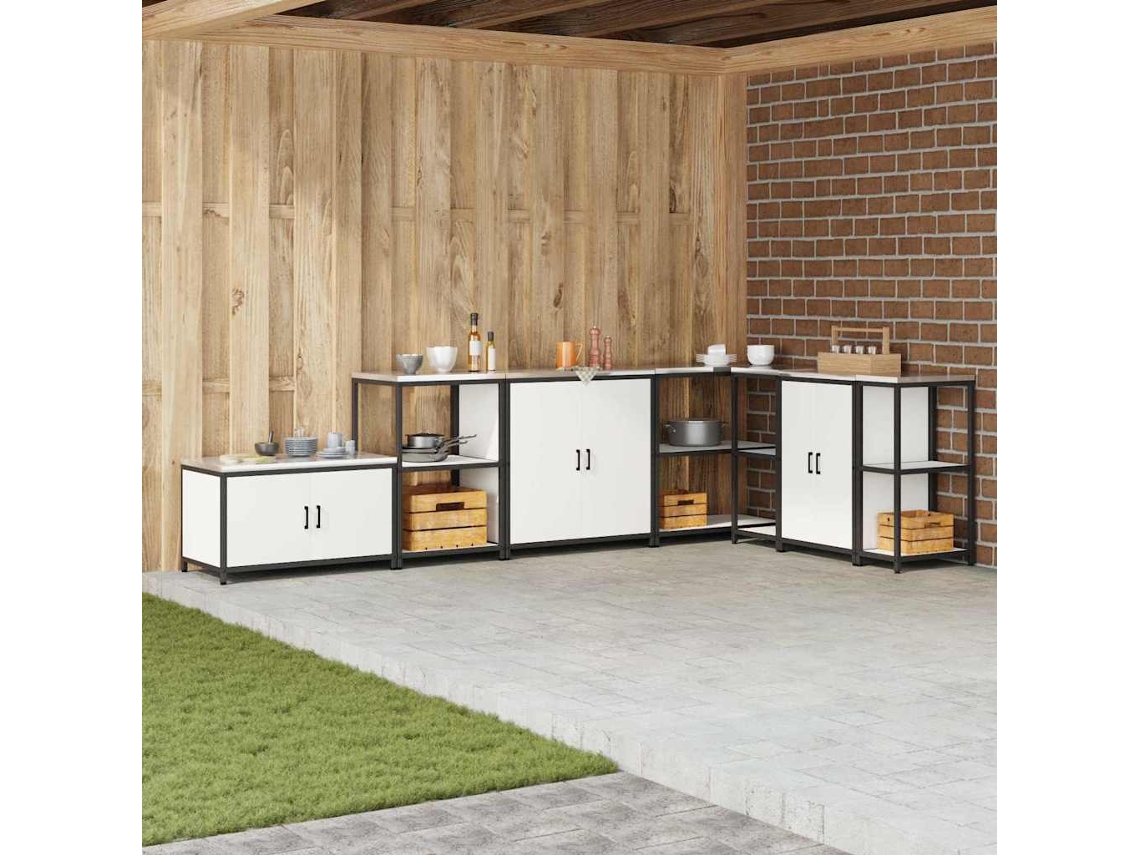 Vidaxl Estante De Cozinha Hattem Branco 60 X 50 X 92 Cm Aço
