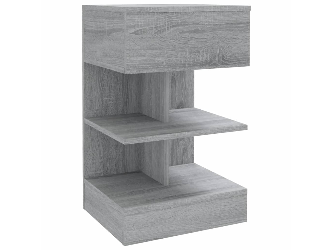 Bedside Cabinet, Bedside Cabinets Vidaxl Cinzeto Madeira Processada (n/a)
