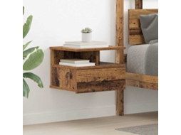 Vidaxl Criado-mudo Flutuante Com Gaveta Madeira Antiga 40 X 31 X 28 Cm