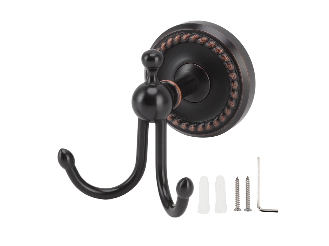 Pendurador de Toalhas de Banheiro Cobre Aço Inoxidável Preto Design Torcido S/MARCA