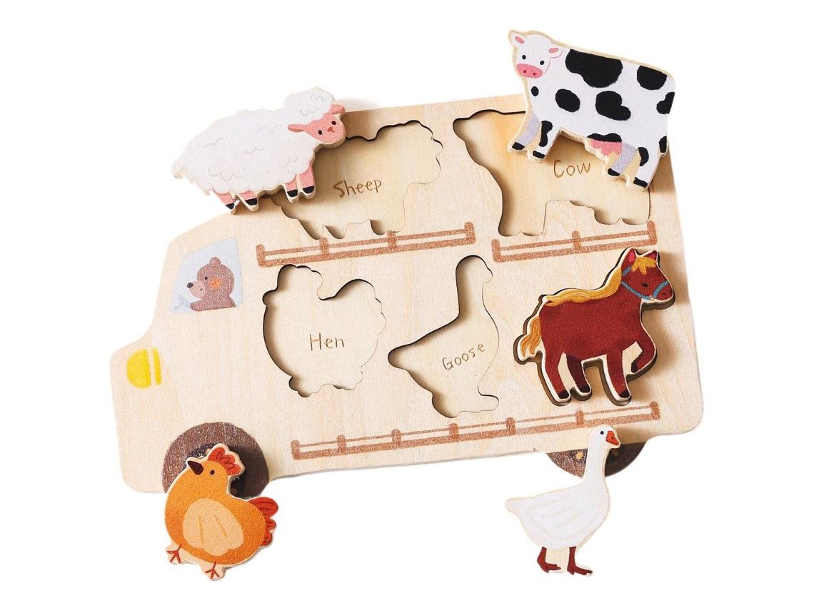 Brinquedo De Quebra Cabeça De Madeira Combinando, Animais Slowmoose