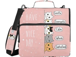 Organizador de Pastas e Documentos com Ombro e Mão, Diversas Bolsas de 3,8cm, 3 Porta-Lápis em Formato