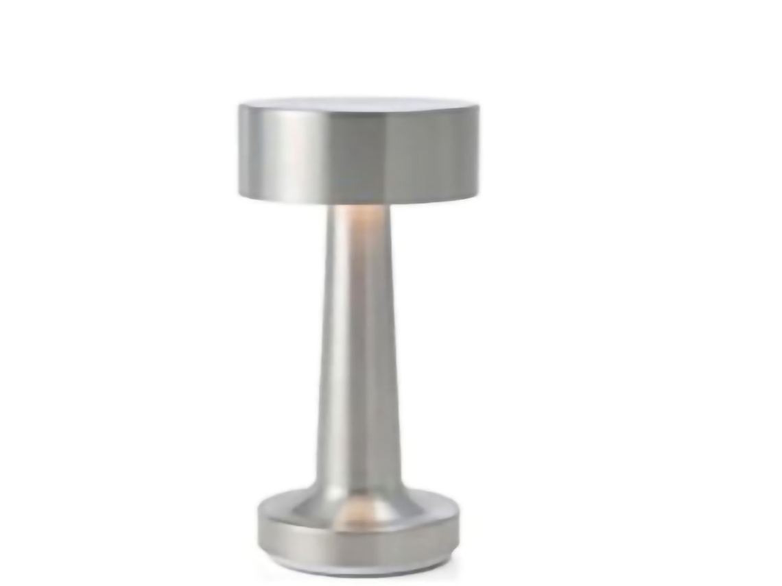 Luminária de bar 2026 em formato retrô de haltere com interruptor de toque, luz noturna LED recarregável para clubes e festas, estilo C Prata.
