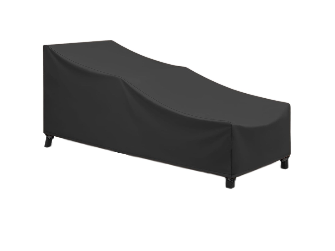 Capa Impermeável Para Espreguiçadeira Com Alças De Fivela E Cordão Ajustável, Tecido Oxford 210d Resistente Aos Uv Preta Btforus (210x75x80/40cm)