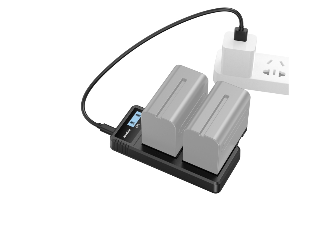Carregador Baterias SMALLRIG 4086 Np-F970 para Cameras Video Sony