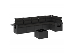 Garden Sofa Set, Garden Sofa Sets Vidaxl Preto Rattan / Vime (n/a)