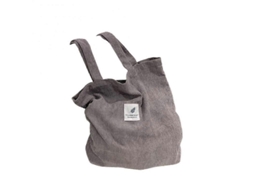 Bolsa de Ombro Feminina em Veludo Cotelê, Dobrável com Zíper, em Tecido Macio e Cor Sólida, Ideal para Compras e Reutilizável. GOKOCO
