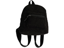 Mochila de Lã Outono e Inverno Simples Meninas Mochila Pequena Preta