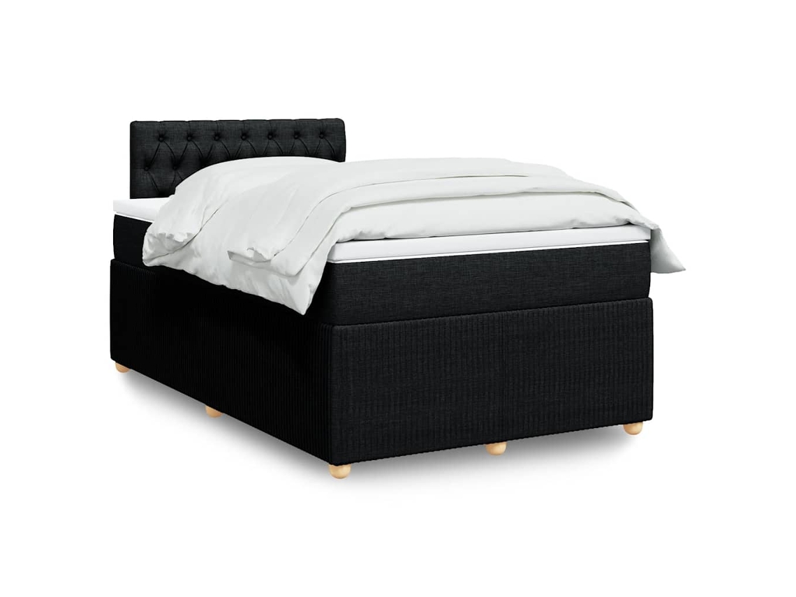 Vidaxl Cama Com Molas/colchão 120x200 Cm Tecido Preto