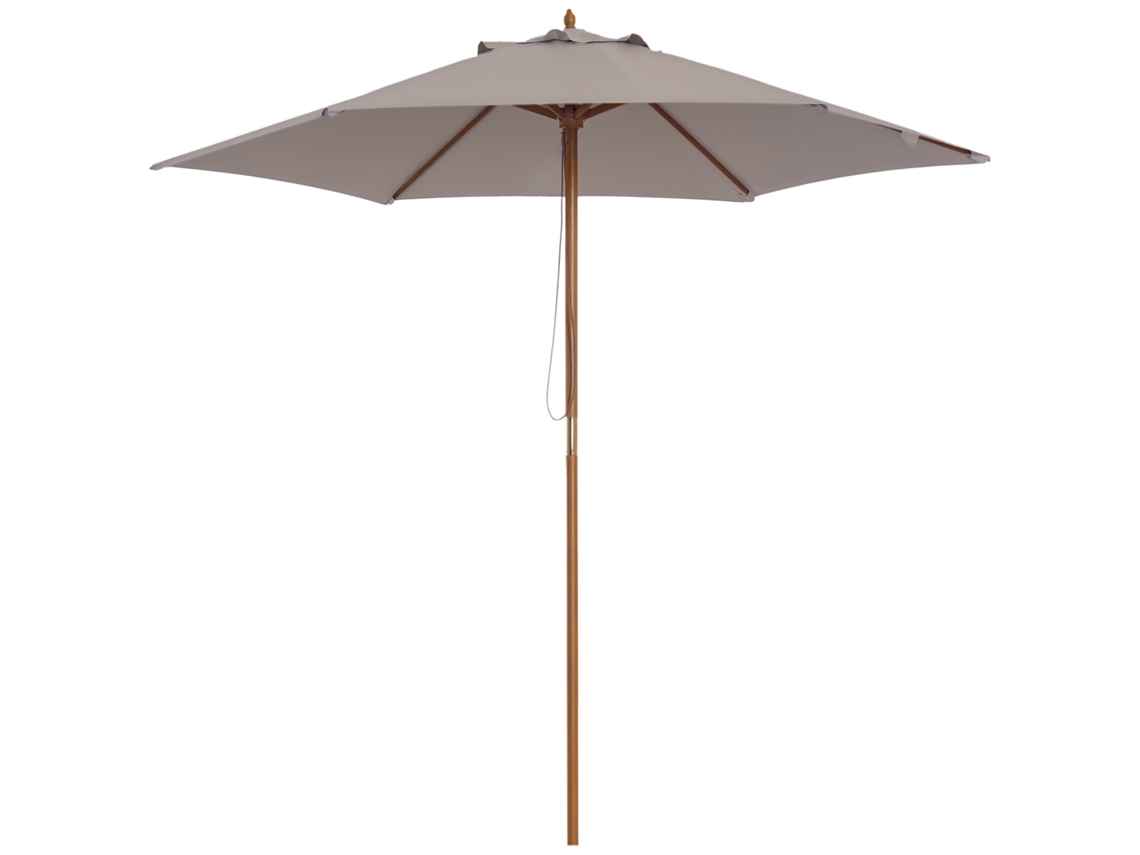 Guarda-sol Ø250cm, mecanismo de corda, resistente ao vento, cinza BTFORUS