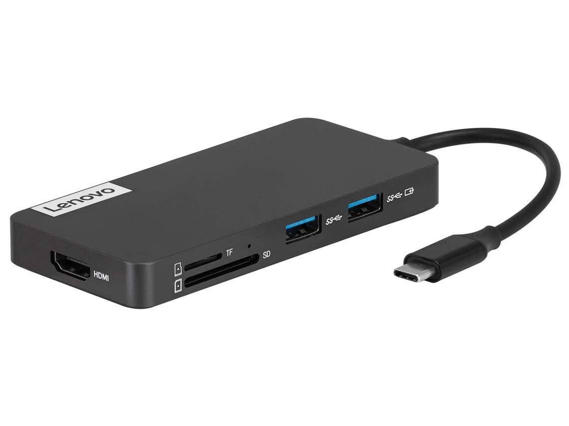 Hub LENOVO USB-C 7 em 1 (USB-C - HDMI - SD - 7 Portas - Cinzento)