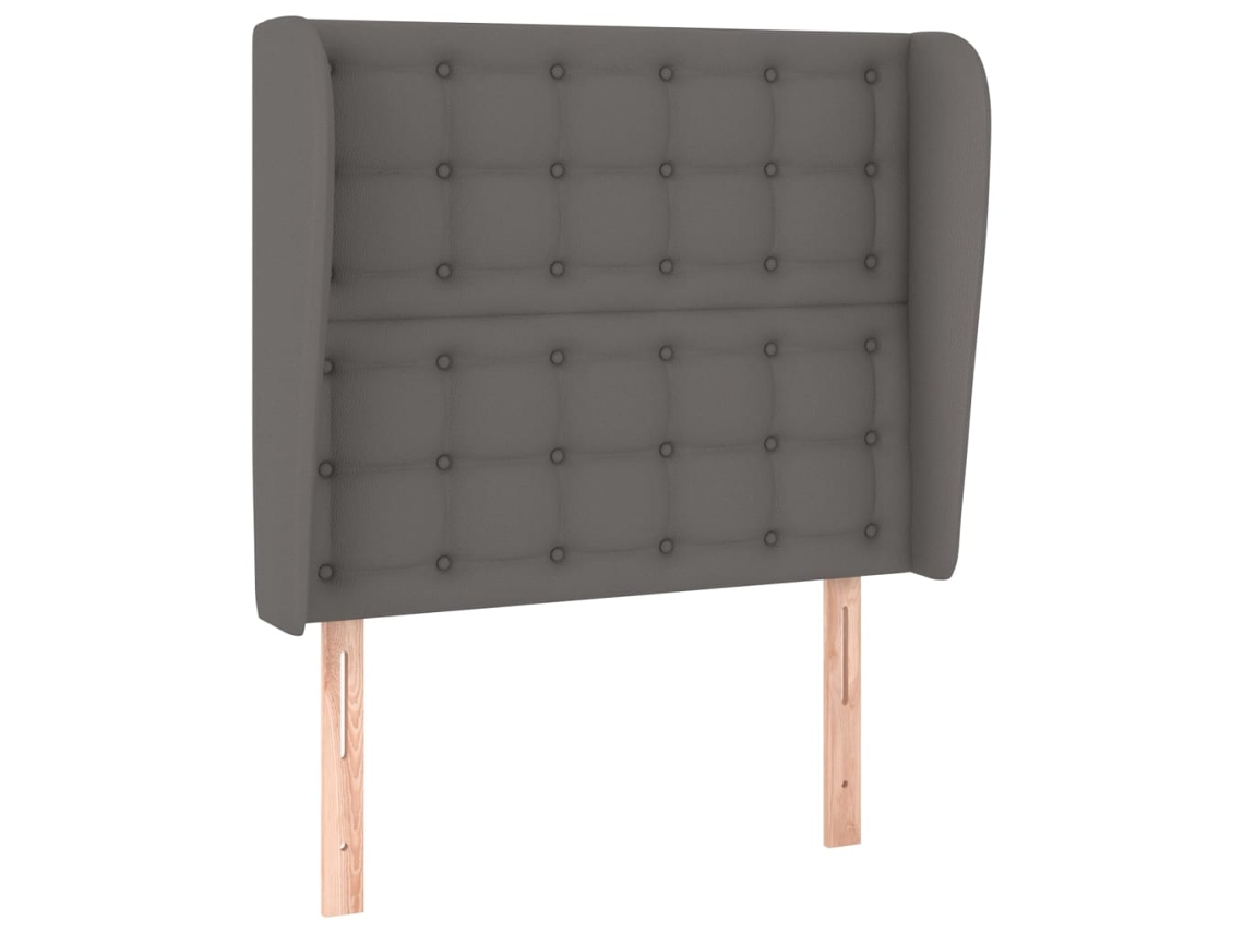 Cabeceira de Cama com Abas de Couro Artificial 93x23x118/128 Cm Cinzento MAISON EXCLUSIVE