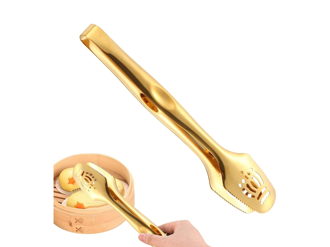 Pinça Para Churrasco Oca E Resistente, Feita De Aço Inoxidável Alta Qualidade, Material Robusto, Fácil De Usar, 28cm