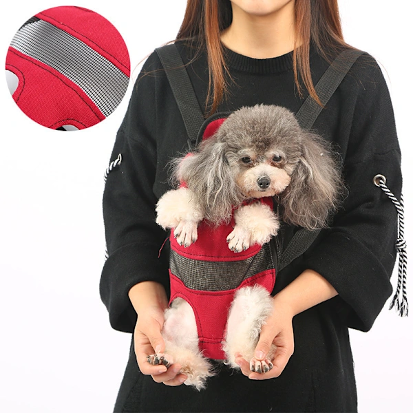 Mochila Frontal para Cães, Tamanho P, Vermelha AQUAFORGE